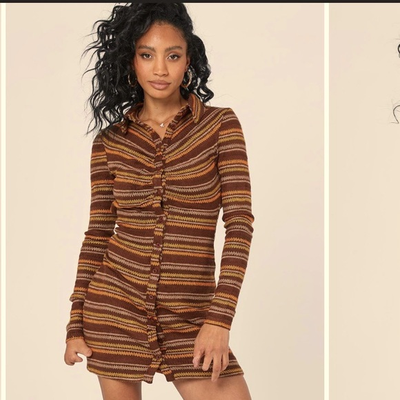 Princess Polly Long Sleeve Dalton Mini Dress - Picture 1 of 10